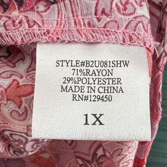 Fred David Pink Geometric Pullover Blouse - Picture 3 of 10